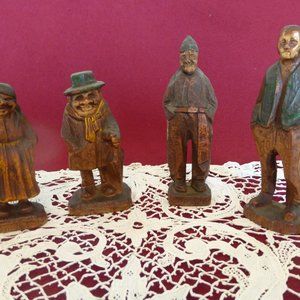 Hand Carved Wooden Figures [Quantity 4]